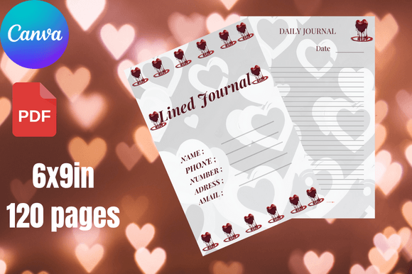Hearts Interior Journal Paper Lined: Your Essential KDP and Print-Ready Interior