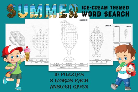 Ice-Cream Themed Summer Word Search: A Refreshing Brain Booster for All Ages