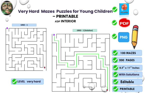 Understanding Pre-Made Very Hard Maze Puzzle Interiors for Young Solvers and KDP Businesses